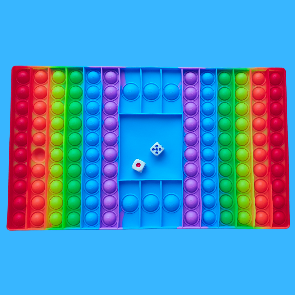 Dice Board Game Rainbow Bubble Fidget Toy Push Pop It